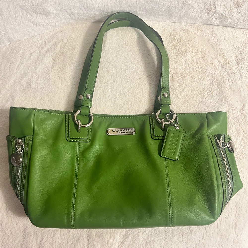 ✨Authentic✨ COACH Leather Purse ⚡️EXCELLENT CONDITION⚡️ Green 1280-F19252